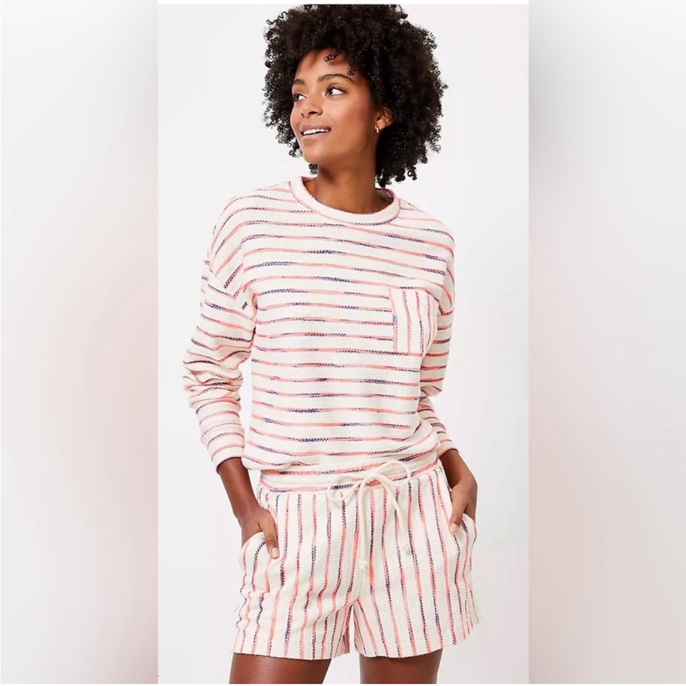 Lou & Grey (Ann Taylor Loft) Matching Set Long Sleeve Top and Shorts, Small